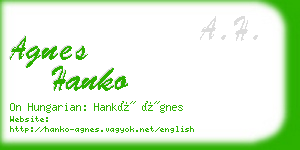 agnes hanko business card